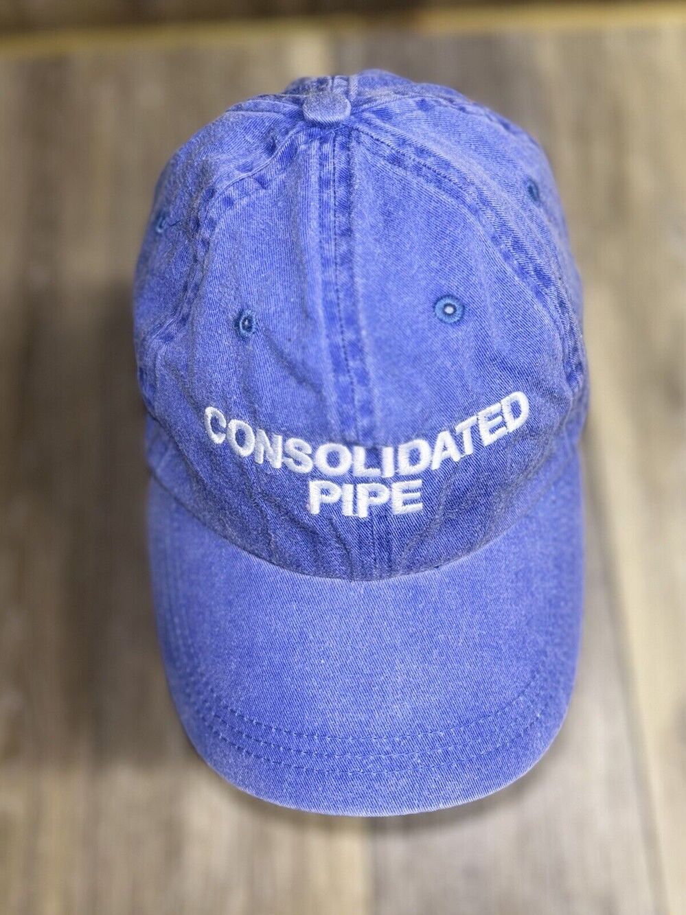 Consolidated Pipe Blue White Baseball Hat Cap Adjustable Embroidered Vintage